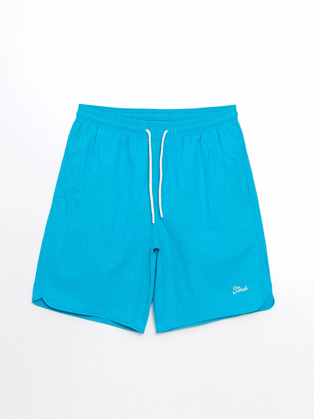 Turkuaz Diz Hizası Boy Baskılı Erkek Deniz Şortu-4
