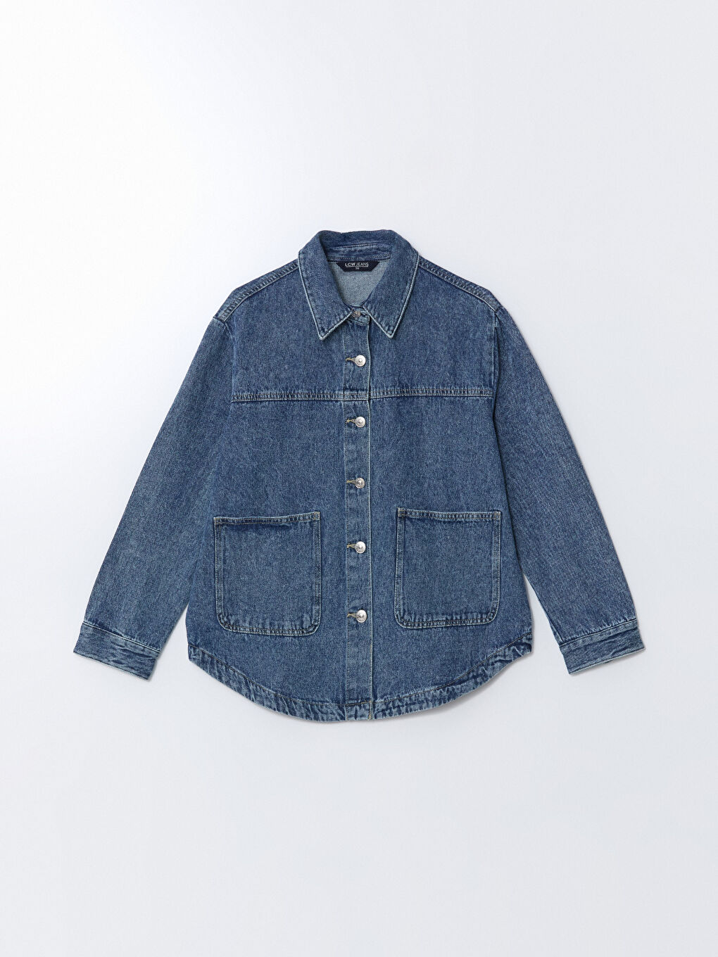 Collared Neck Pocketed Women's Denim Jacket -S55911Z8-H45