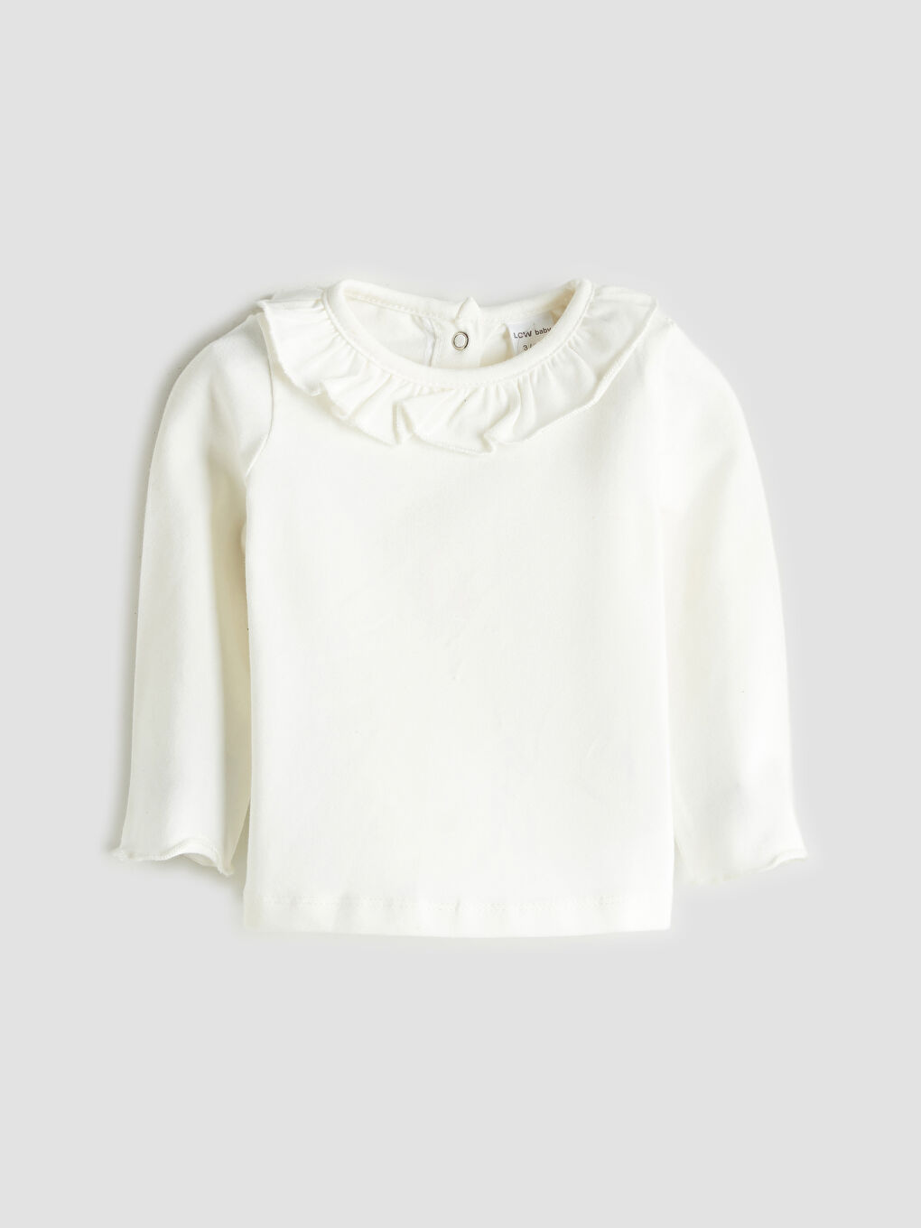 Ekru Bebe Yaka Kız Bebek Tişört