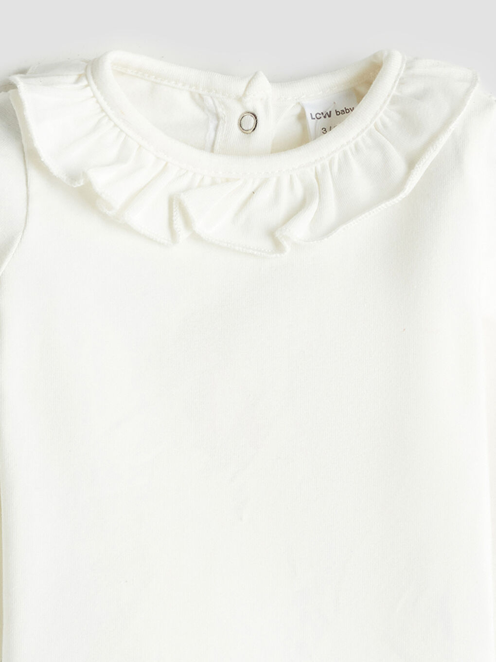 Ekru Bebe Yaka Kız Bebek Tişört-2