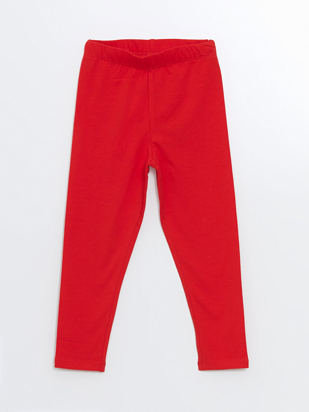 Kırmızı Beli Lastikli Basic Kız Çocuk Tayt