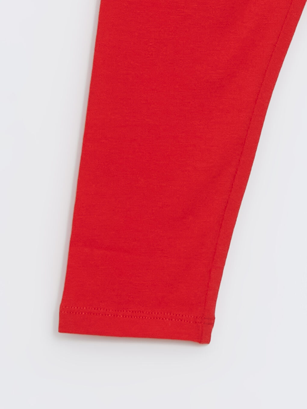 Kırmızı Beli Lastikli Basic Kız Çocuk Tayt-2