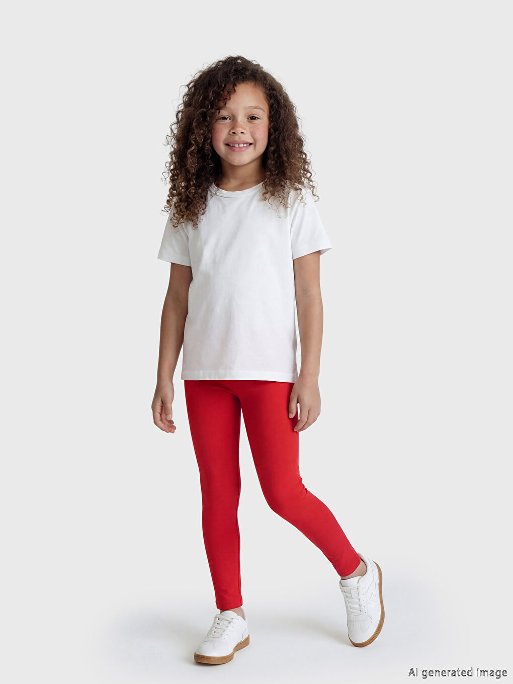 Kırmızı Beli Lastikli Kız Bebek Tayt 2'li-2