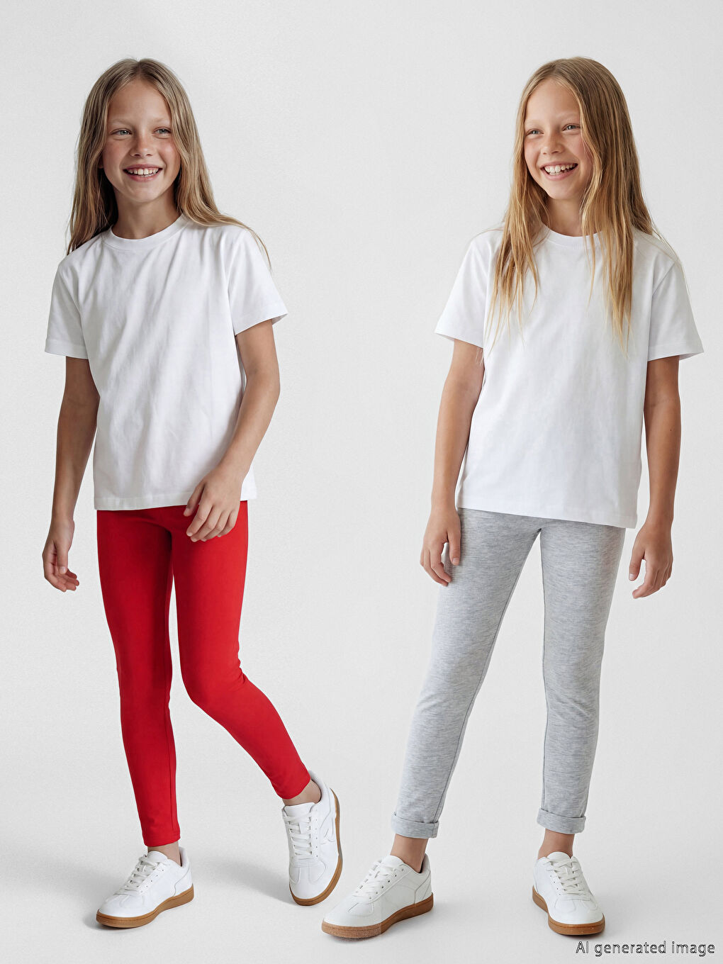 Kırmızı Beli Lastikli Kız Bebek Tayt 2'li-3