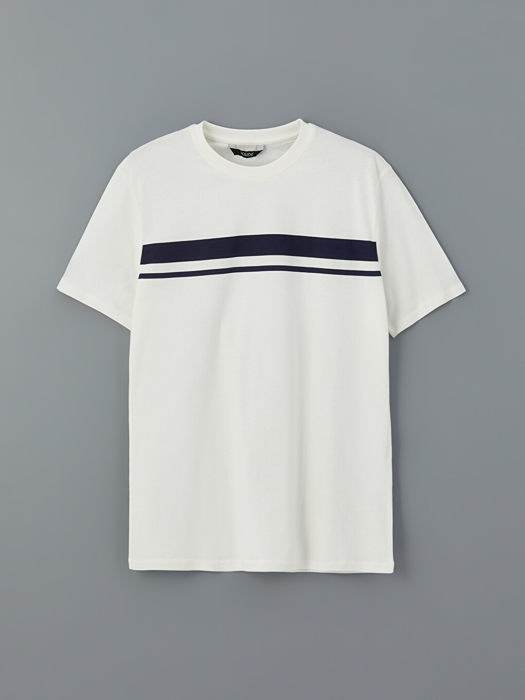 Crew Neck Short Sleeve Striped Jersey Men's T-shirt-4