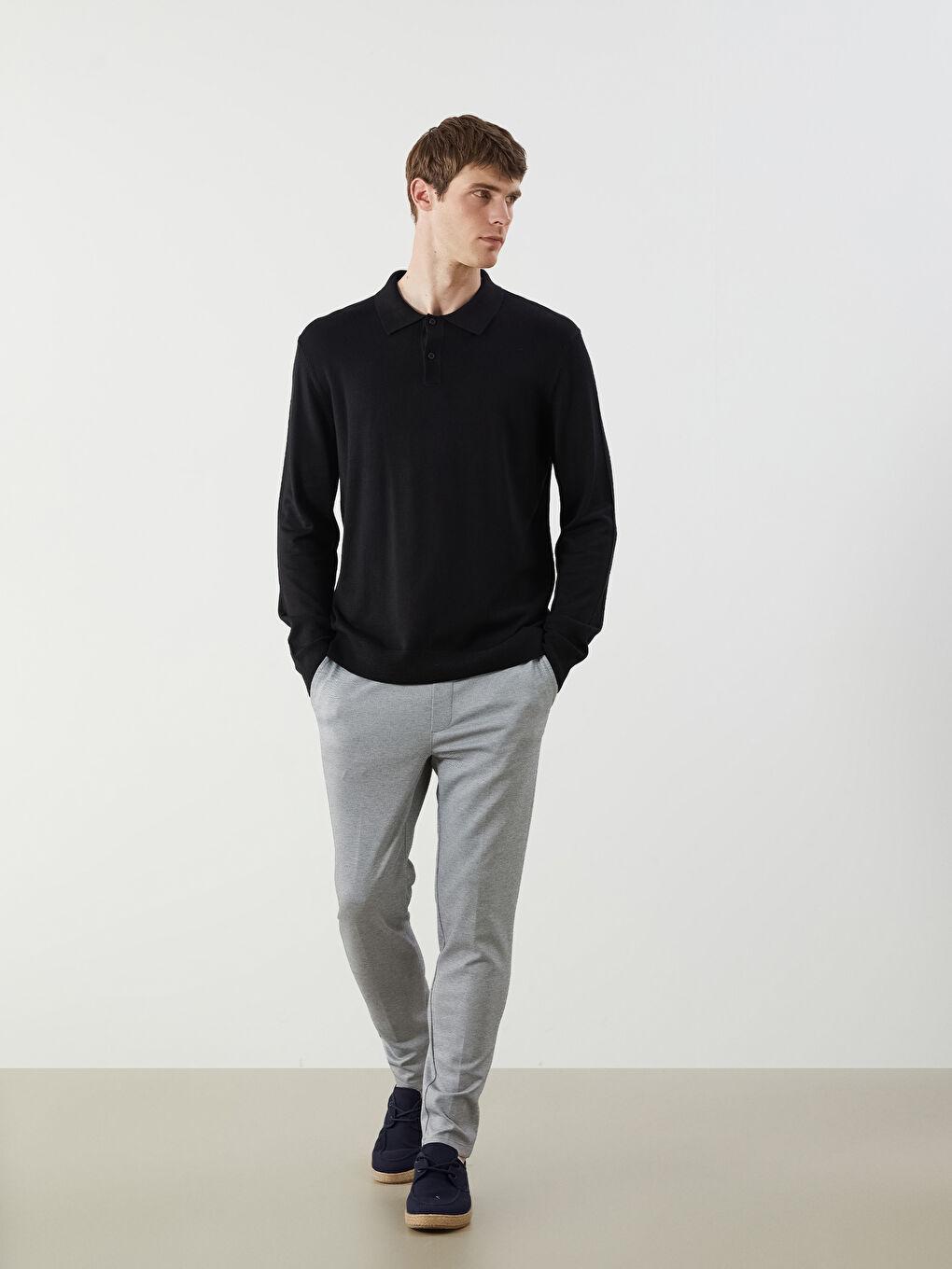 Men's Slim Fit Elastic Waist Trousers