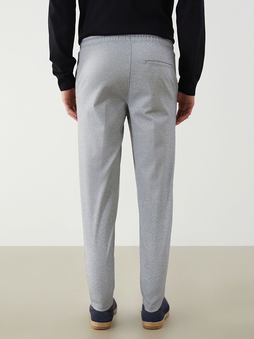 Men's Slim Fit Elastic Waist Trousers-3