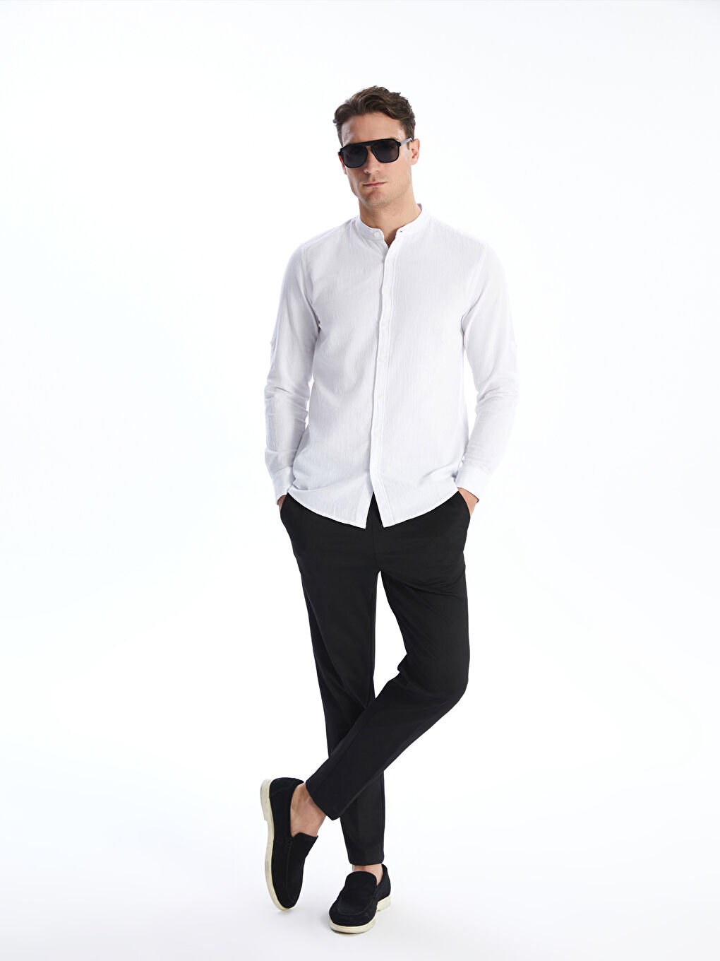 Men's Slim Fit Elastic Waist Trousers