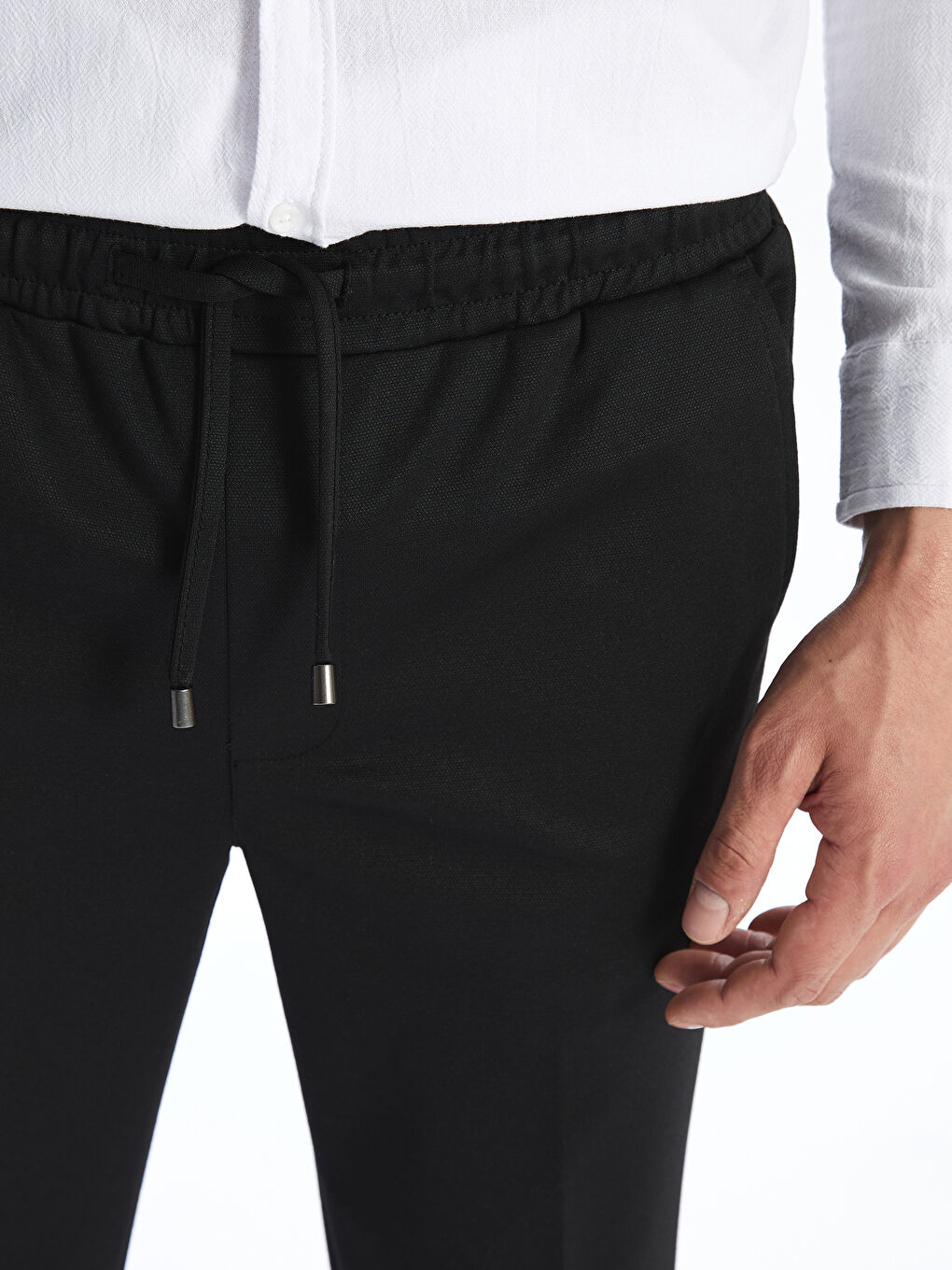 Men's Slim Fit Elastic Waist Trousers-2
