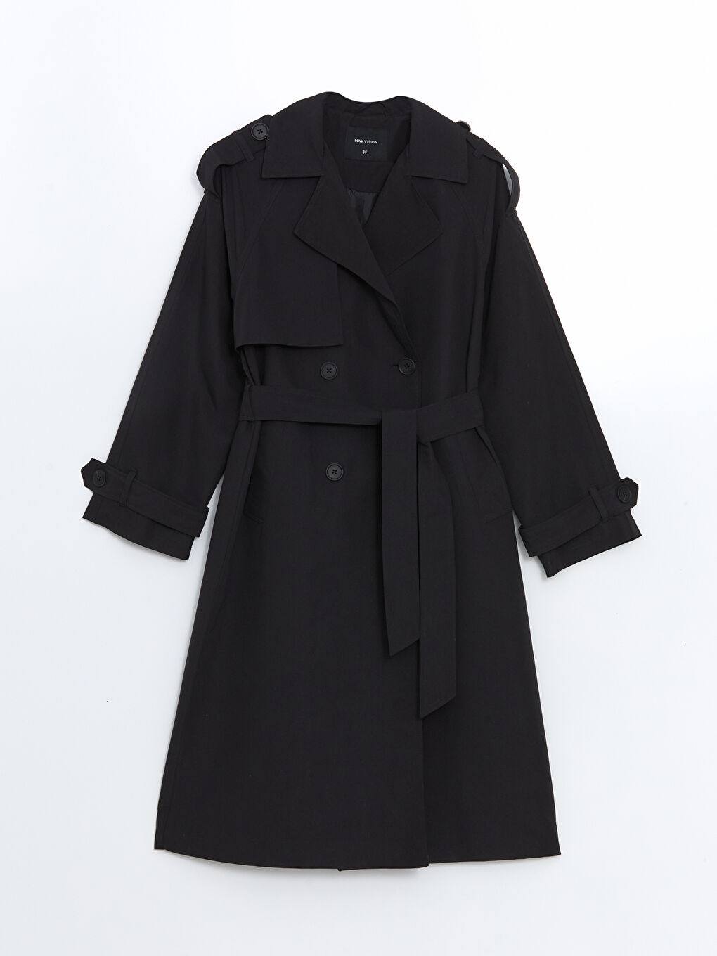 Women's Jacket Collar Plain Trench Coat -S55989Z8-CVL