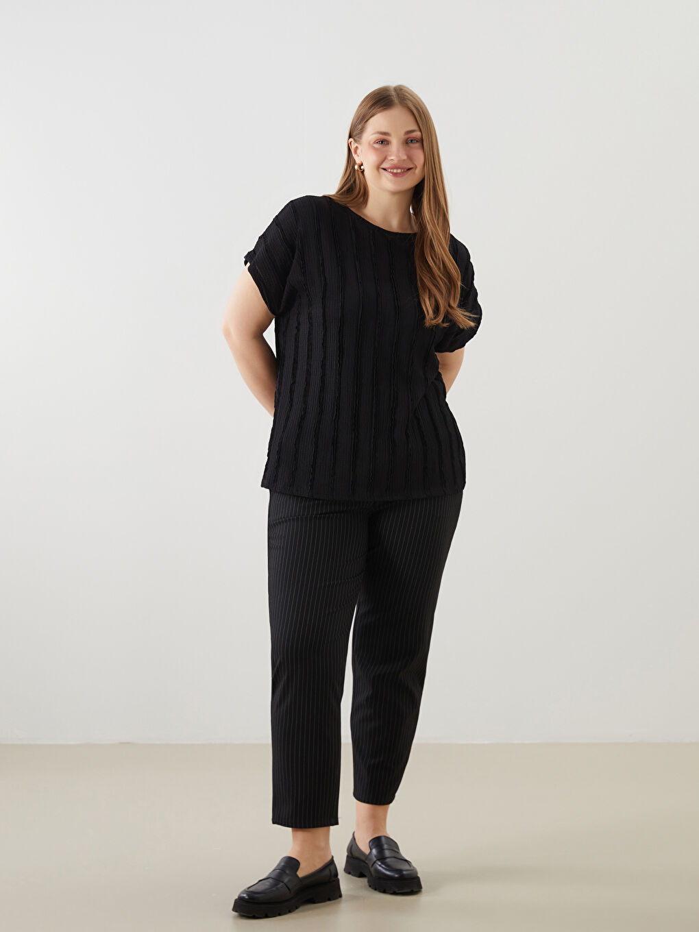 Elastic Waist Striped Women Trousers -S55997Z8-LEG