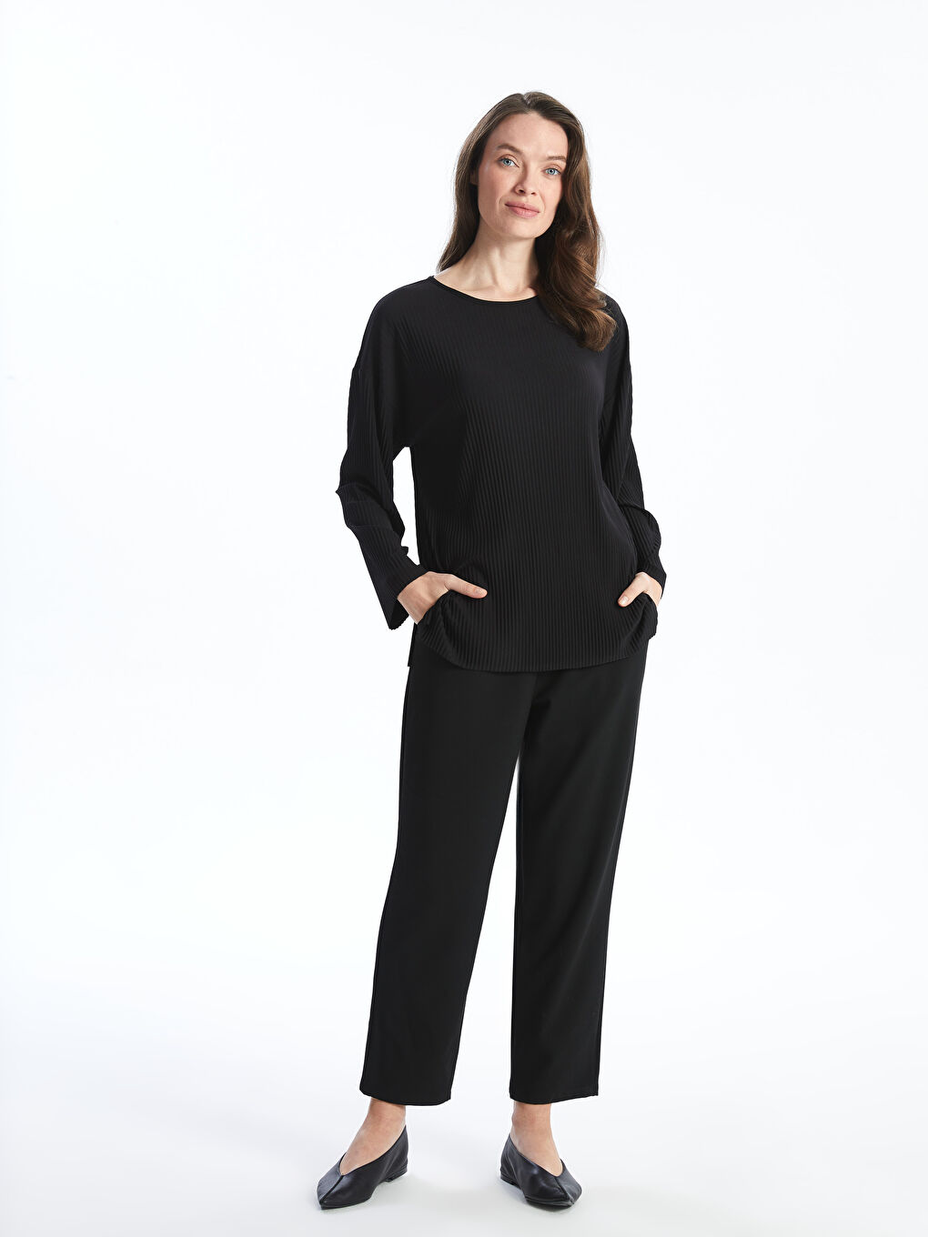Pantalone za žene sa lastišem u struku -S55998Z8-CVL
