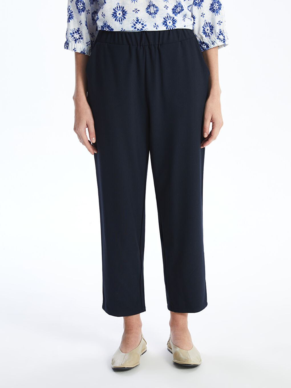 Pantalone za žene sa lastišem u struku -S55998Z8-E1J