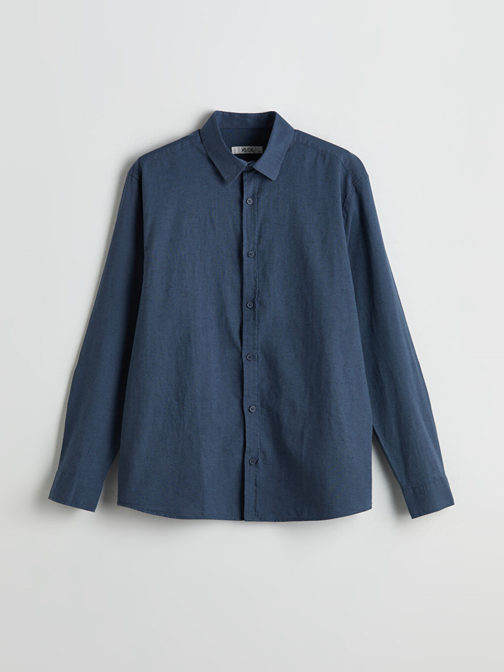 Regular Fit Long Sleeve Linen-Blend Men's Shirt -S56002Z8-K1Y