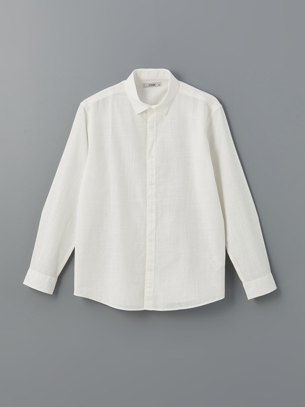 Regular Fit Long Sleeve Linen Blend Men's Shirt -S56002Z8-R9J