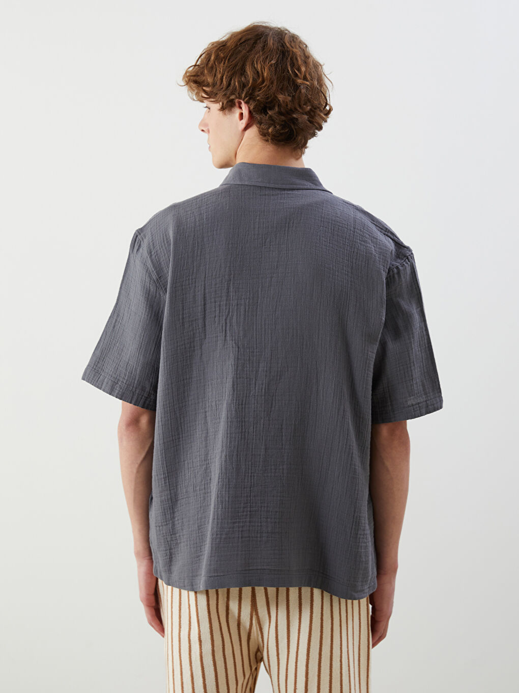 XSIDE Relaxed Fit Muslin Men's Shirt -S56005Z8-YRH
