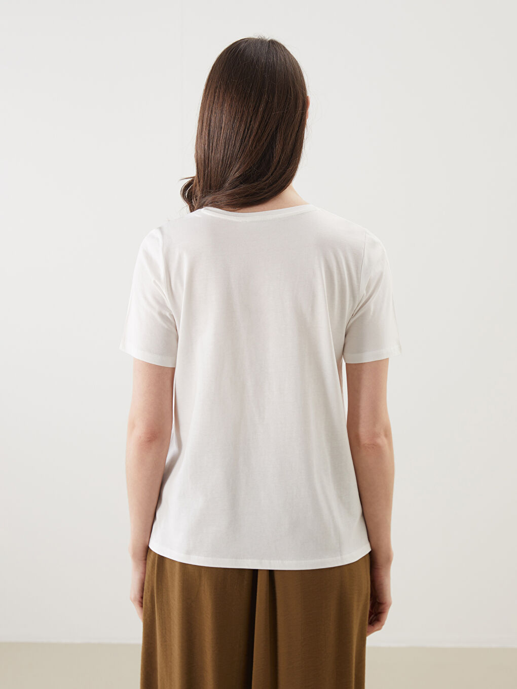 LCW Grace Crew Neck Patterned Women's T-Shirt -S56011Z8-FDU