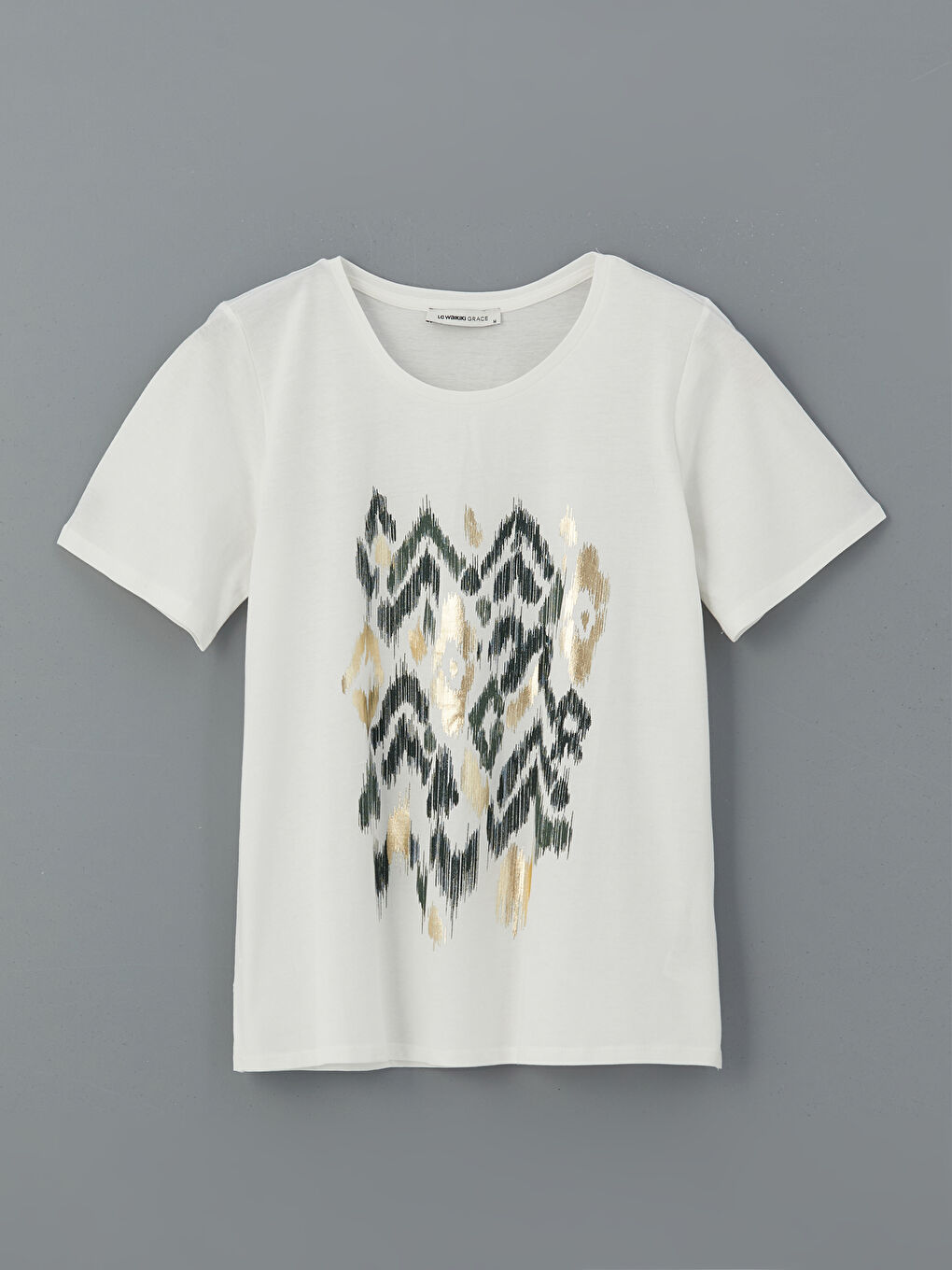 LCW Grace Crew Neck Patterned Women's T-Shirt -S56011Z8-FDU