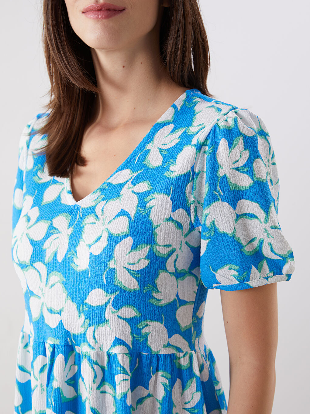 V Neck Floral Women's Dress -S56020Z8-LQQ
