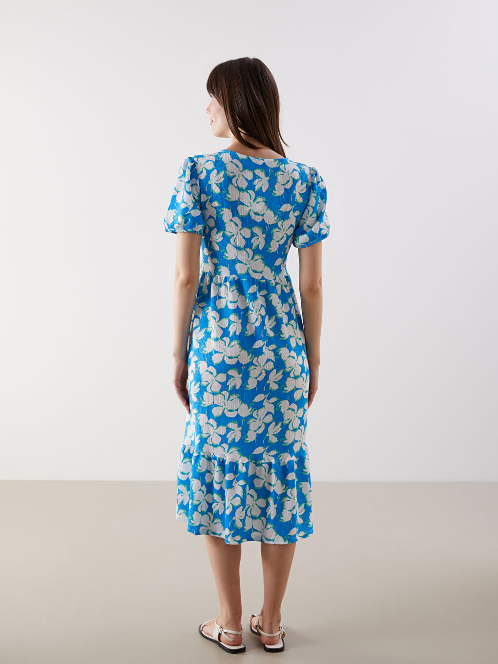V Neck Floral Women's Dress -S56020Z8-LQQ