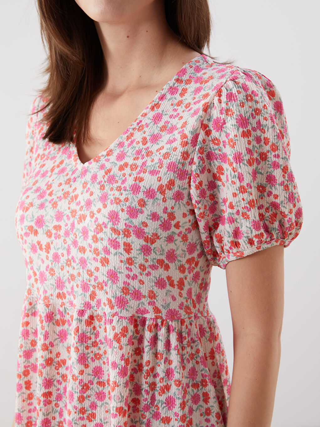 V Neck Floral Women's Dress -S56020Z8-LT9