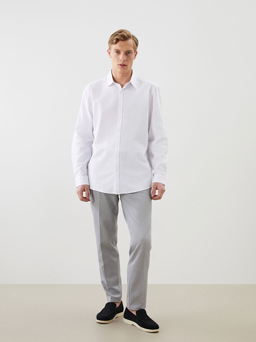 Muška košulja dugih rukava slim fit od dobby tkanine -S56026Z8-Q6K