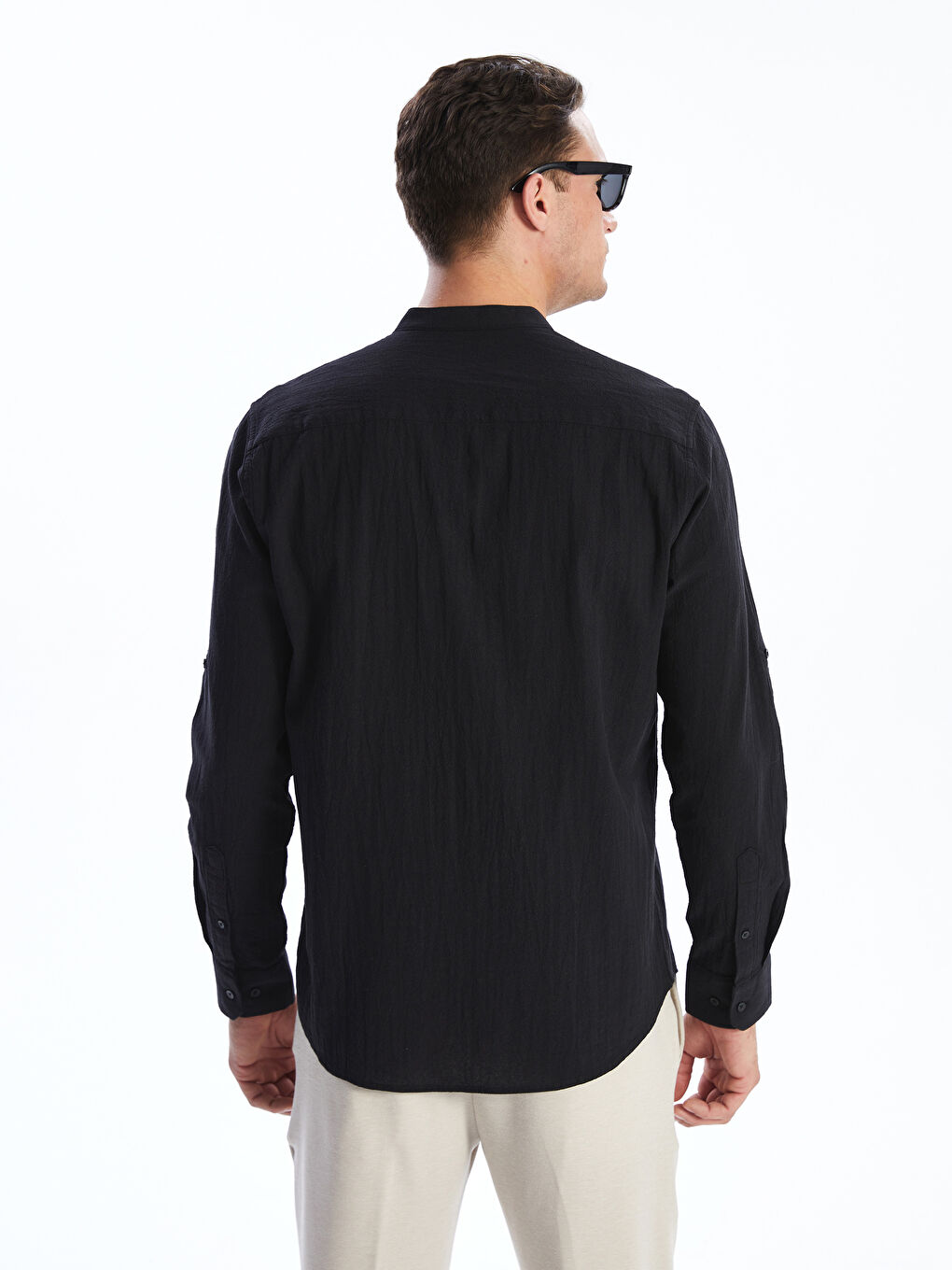 Muška košulja dugih rukava slim fit od dobby tkanine -S56028Z8-CVL