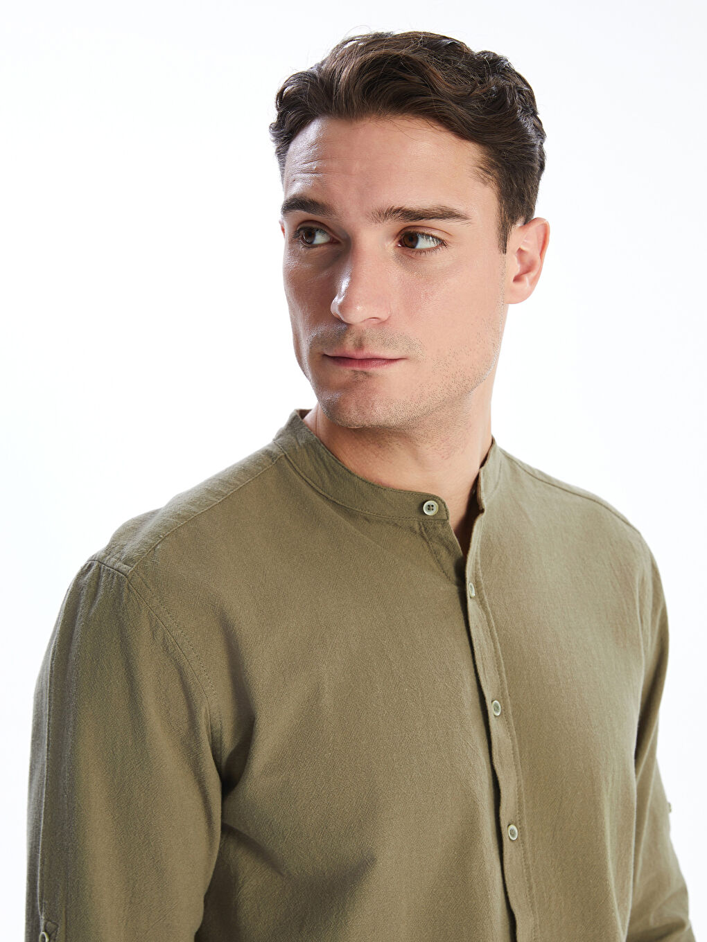 Slim Fit Long Sleeve Dobby Men's Shirt -S56028Z8-M7J