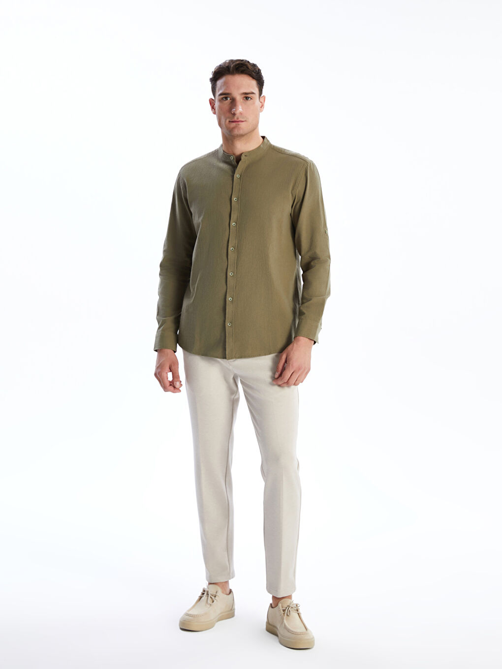 Slim Fit Long Sleeve Dobby Men's Shirt -S56028Z8-M7J