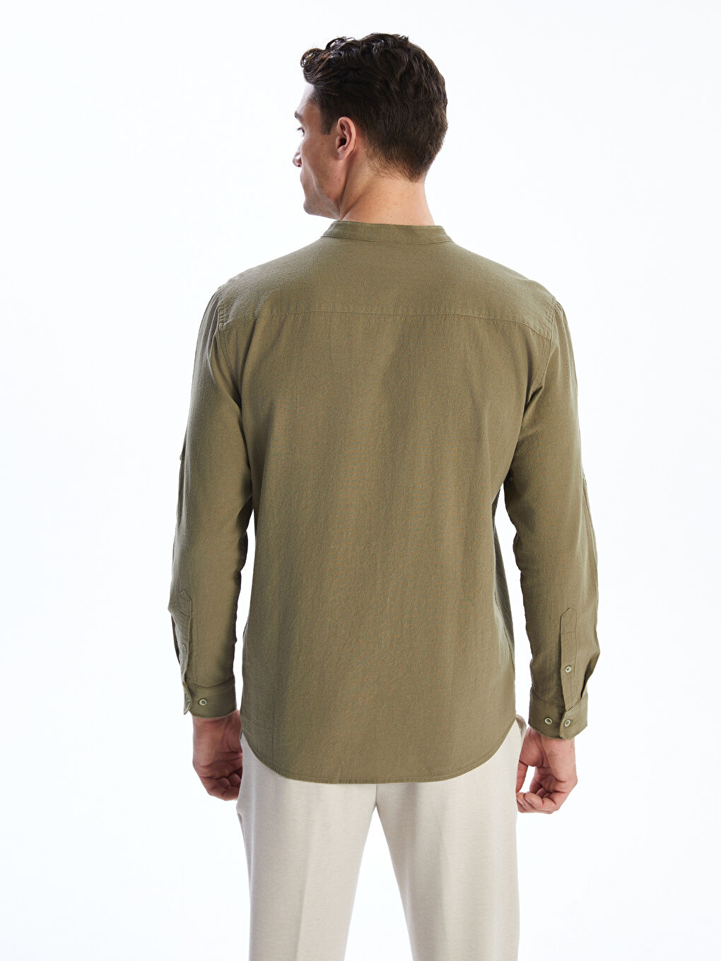 Slim Fit Long Sleeve Dobby Men's Shirt -S56028Z8-M7J