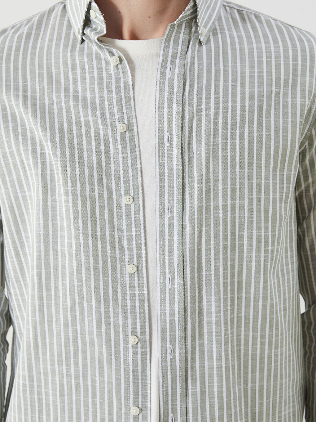 LC Waikiki Slim Fit Long Sleeve Striped Men's Shirt -S56029Z8-LGE
