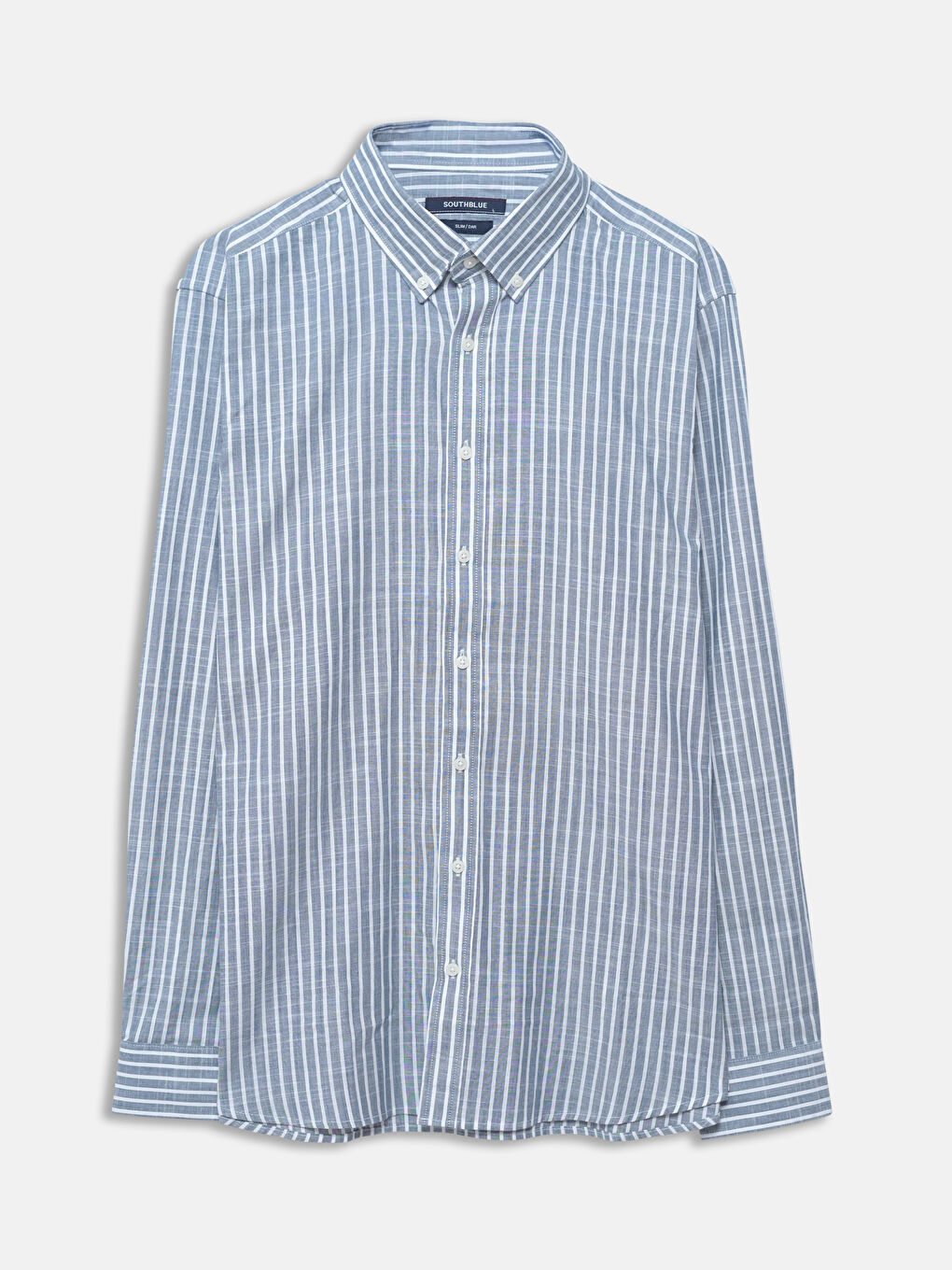 Chemise Pour Hommes Svelte À Manches Longues En Popeline Rayée