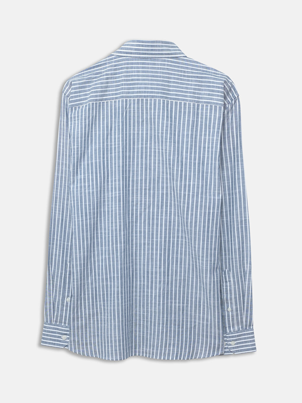 Chemise Pour Hommes Svelte À Manches Longues En Popeline Rayée-1