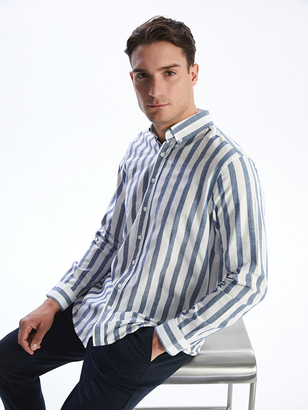 Košulja na pruge dugi rukav - regular fit -S56031Z8-LGB