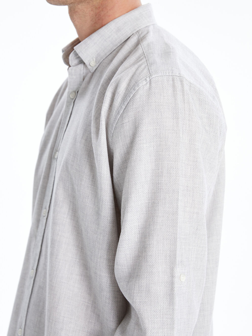 Slim Fit Long Sleeve Dobby Men's Shirt -S56034Z8-CUZ