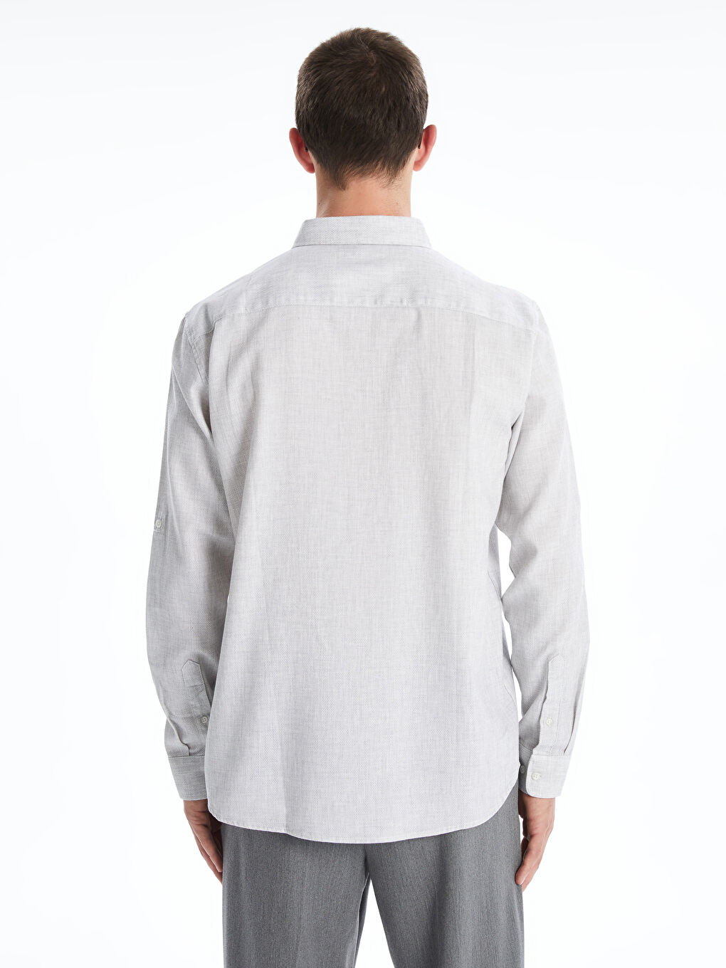 Slim Fit Long Sleeve Dobby Men's Shirt -S56034Z8-CUZ