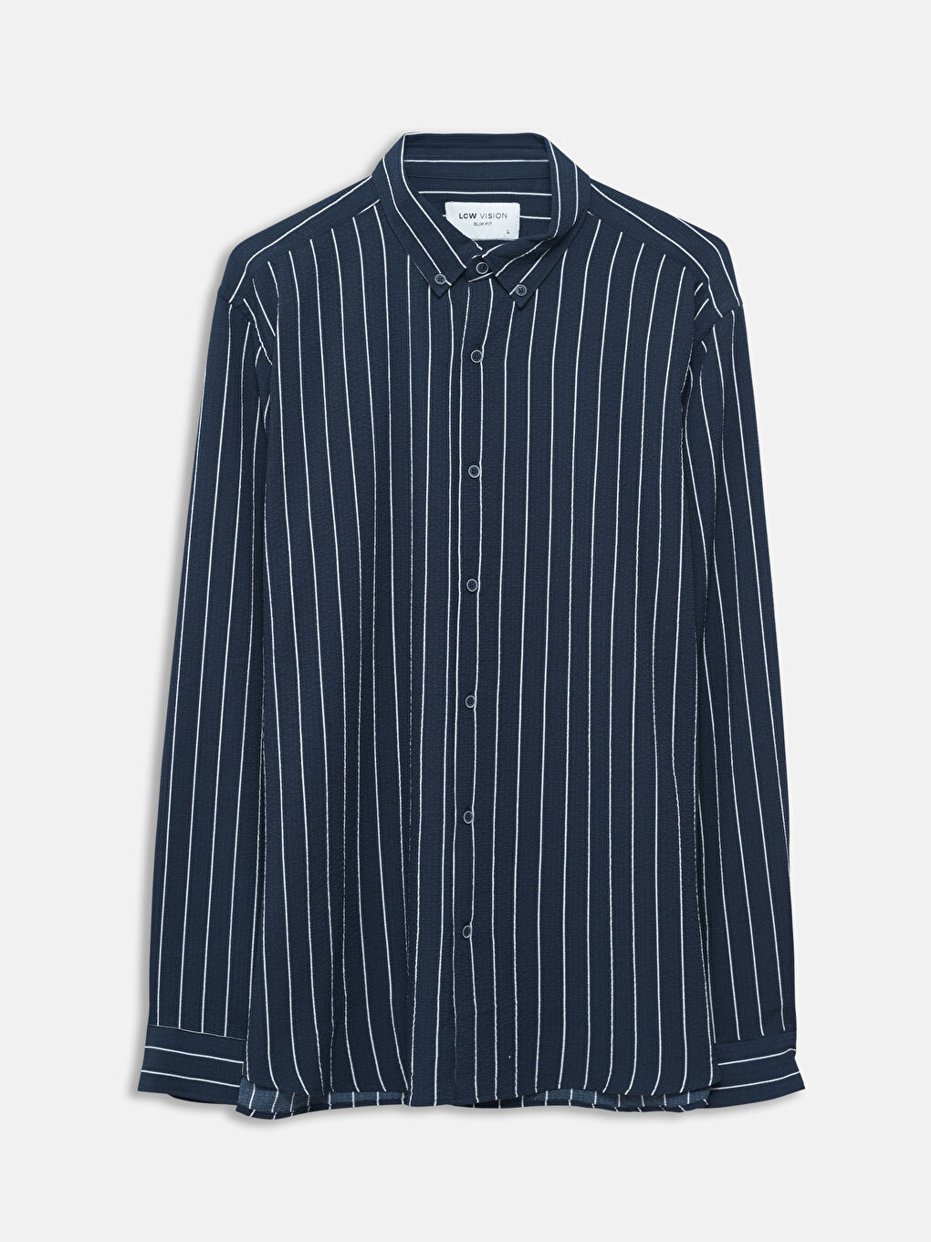 Slim fit muška prugasta košulja sa dugim rukavima -S56036Z8-LGS