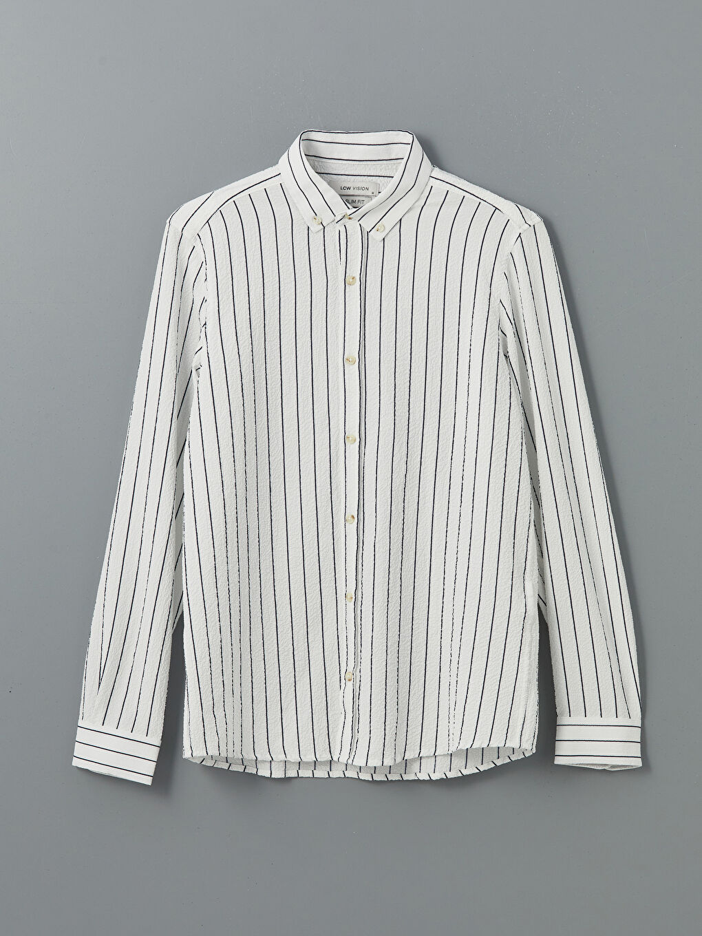 Slim Fit Long Sleeve Striped Men's Shirt