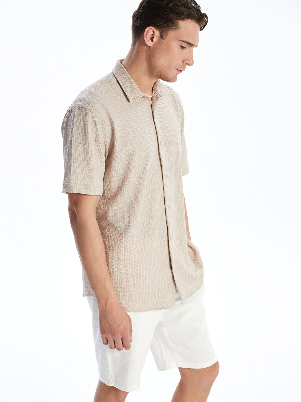 Regular Fit Short Sleeve Men's Shirt -S56042Z8-FHL