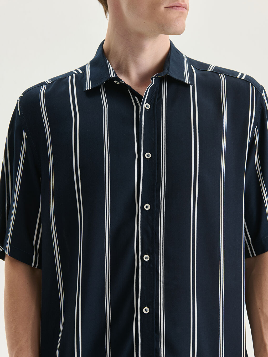 Regular fit muška prugasta košulja kratkih rukava -S56046Z8-LGS