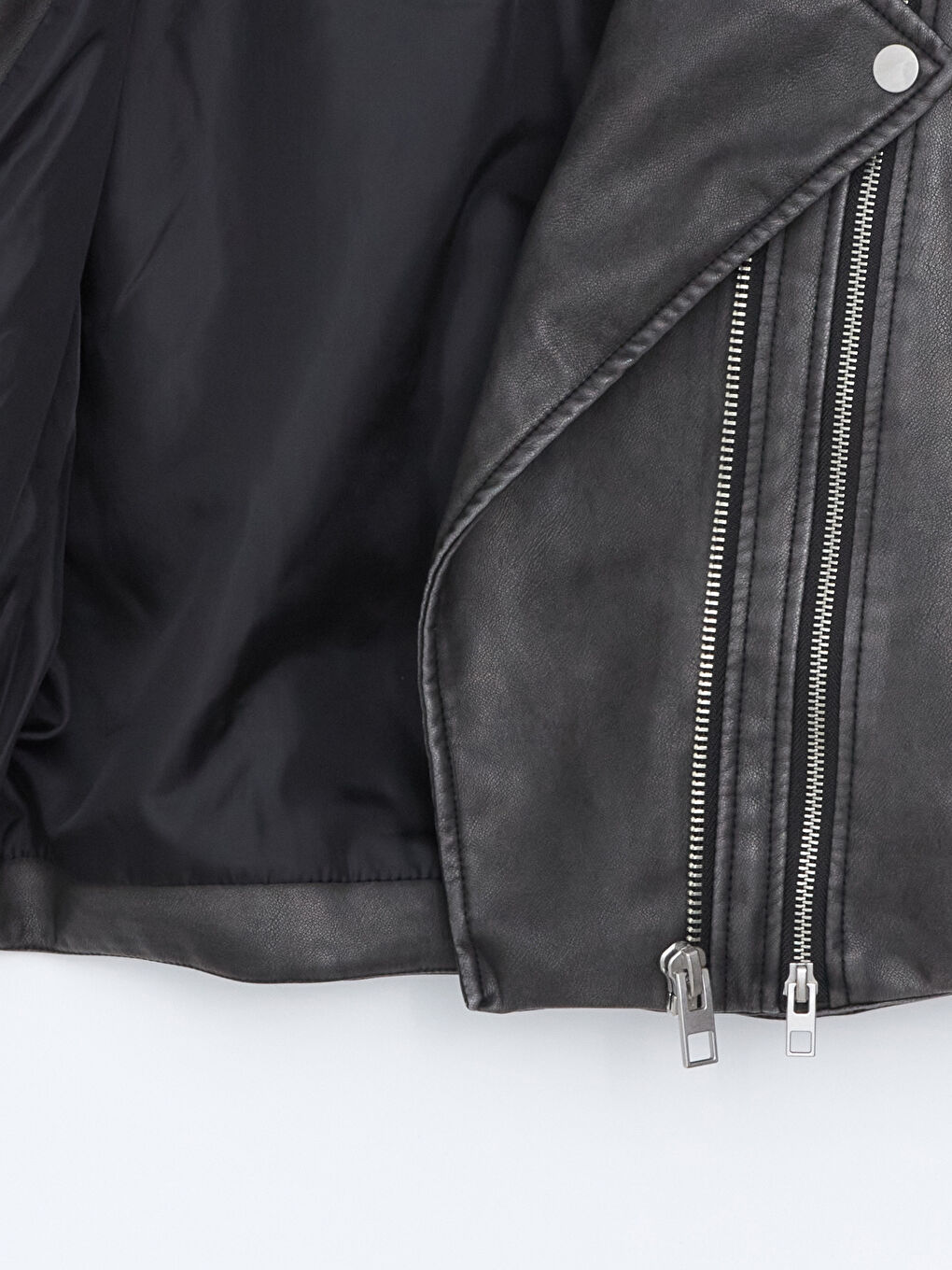 Biker Neck Women's Faux Leather Jacket -S56047Z8-CVL