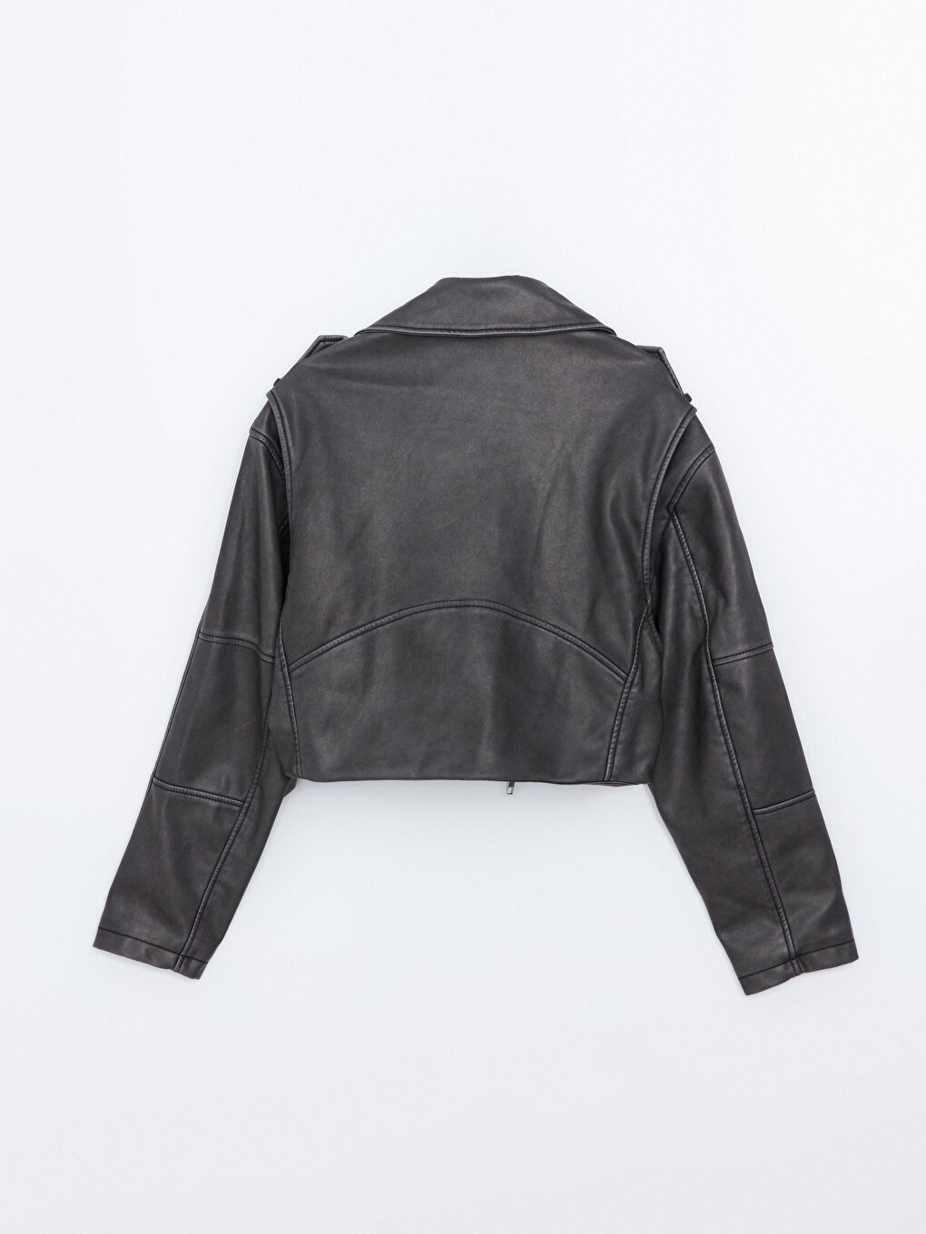 Biker Neck Women's Faux Leather Jacket -S56047Z8-CVL