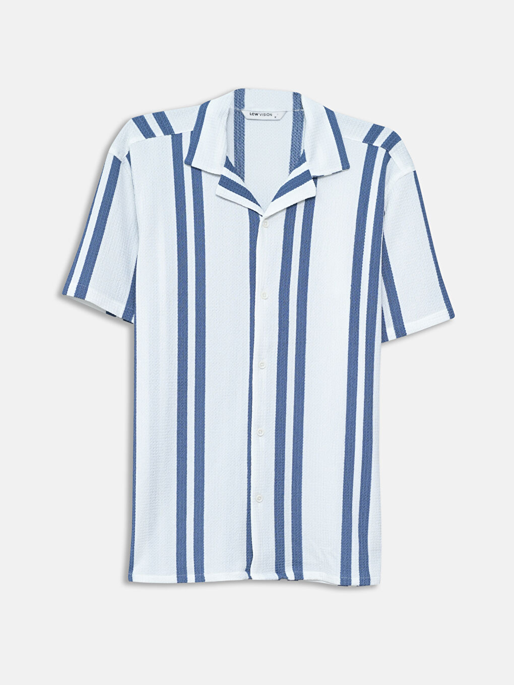 Regular Fit Short Sleeve Striped Dobby Fabric Men's Shirt -S56049Z8-LEN