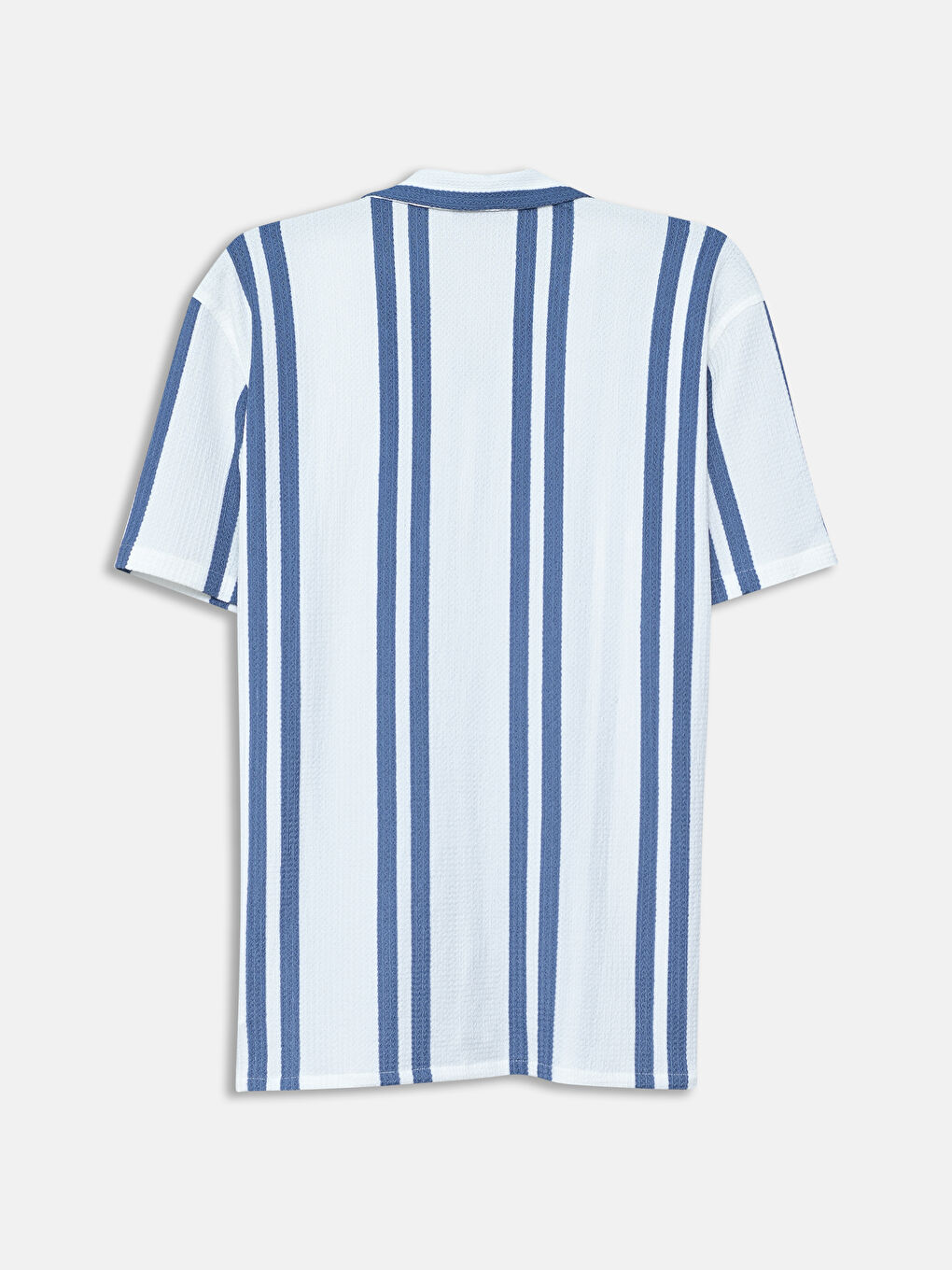 Regular Fit Short Sleeve Striped Dobby Fabric Men's Shirt -S56049Z8-LEN