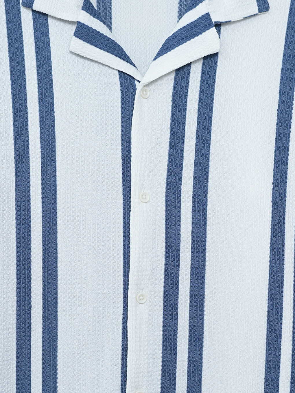 Regular Fit Short Sleeve Striped Dobby Fabric Men's Shirt -S56049Z8-LEN