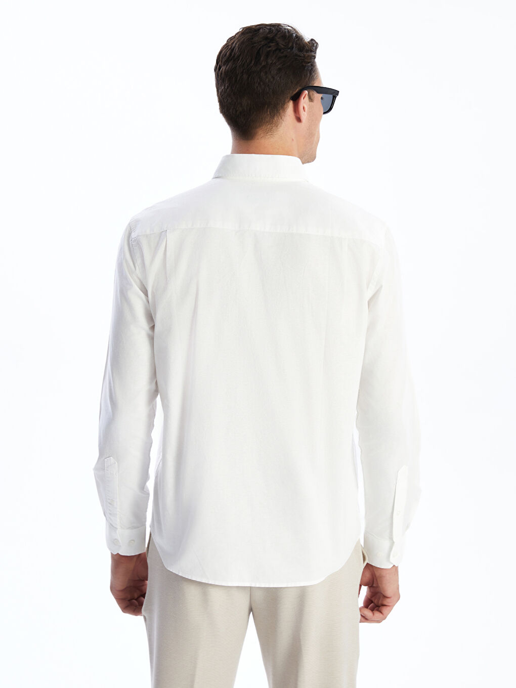 ерлерге арналған ұзын жеңді оксфорд жейде-3