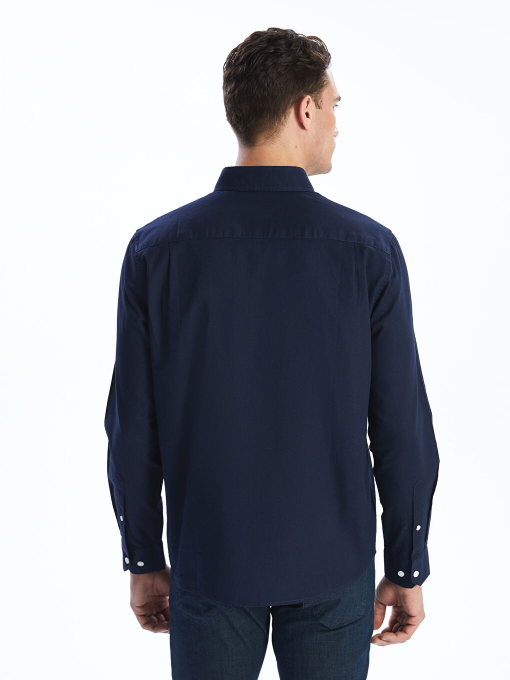 Slim Fit Long Sleeve Oxford Men's Shirt -S56052Z8-RFH