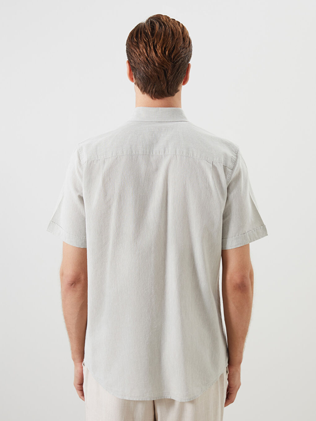 Regular Fit Linen Blend Men's Shirt -S56053Z8-GDA