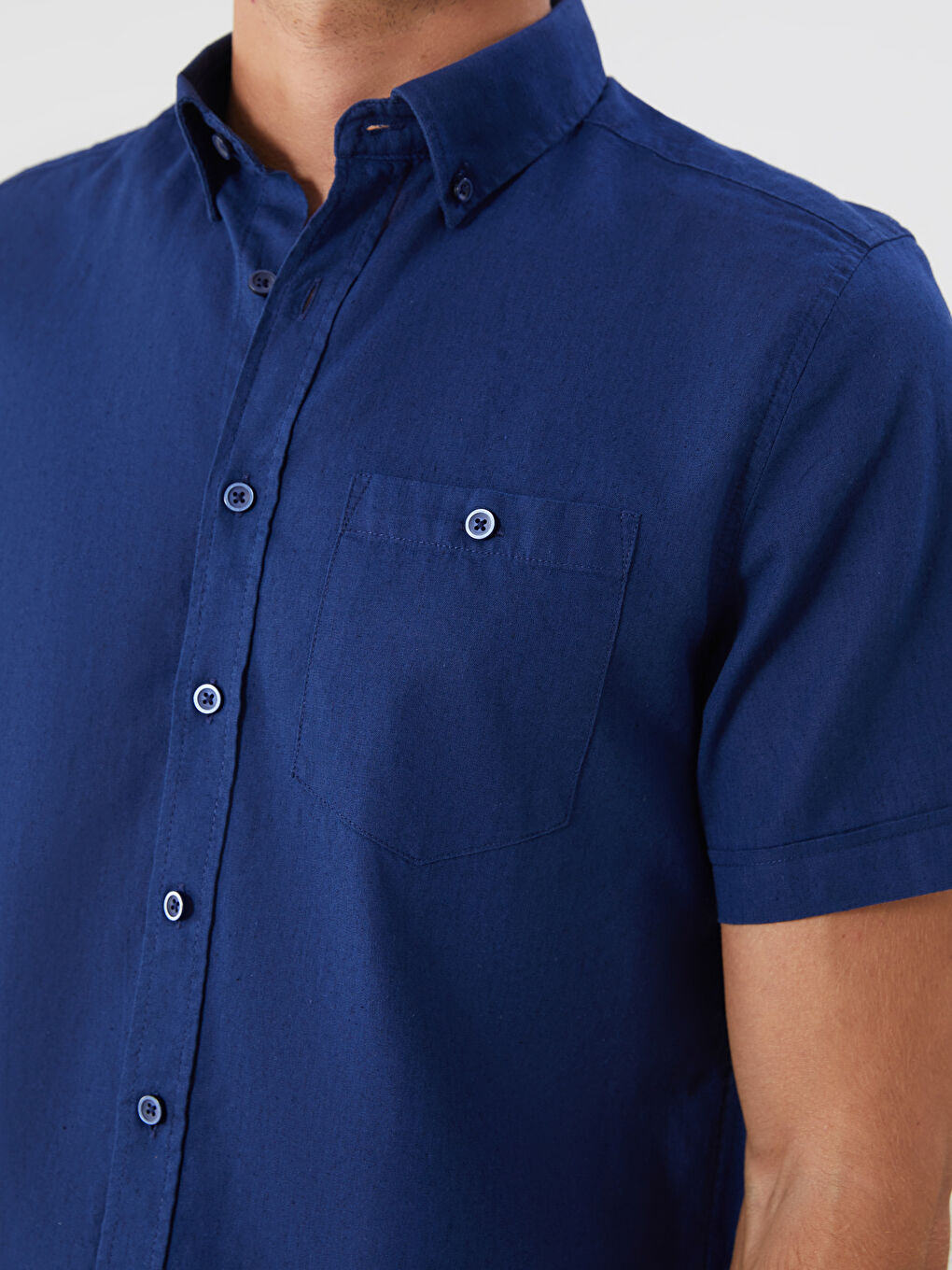 Regular Fit Linen Blend Men's Shirt -S56053Z8-HPN