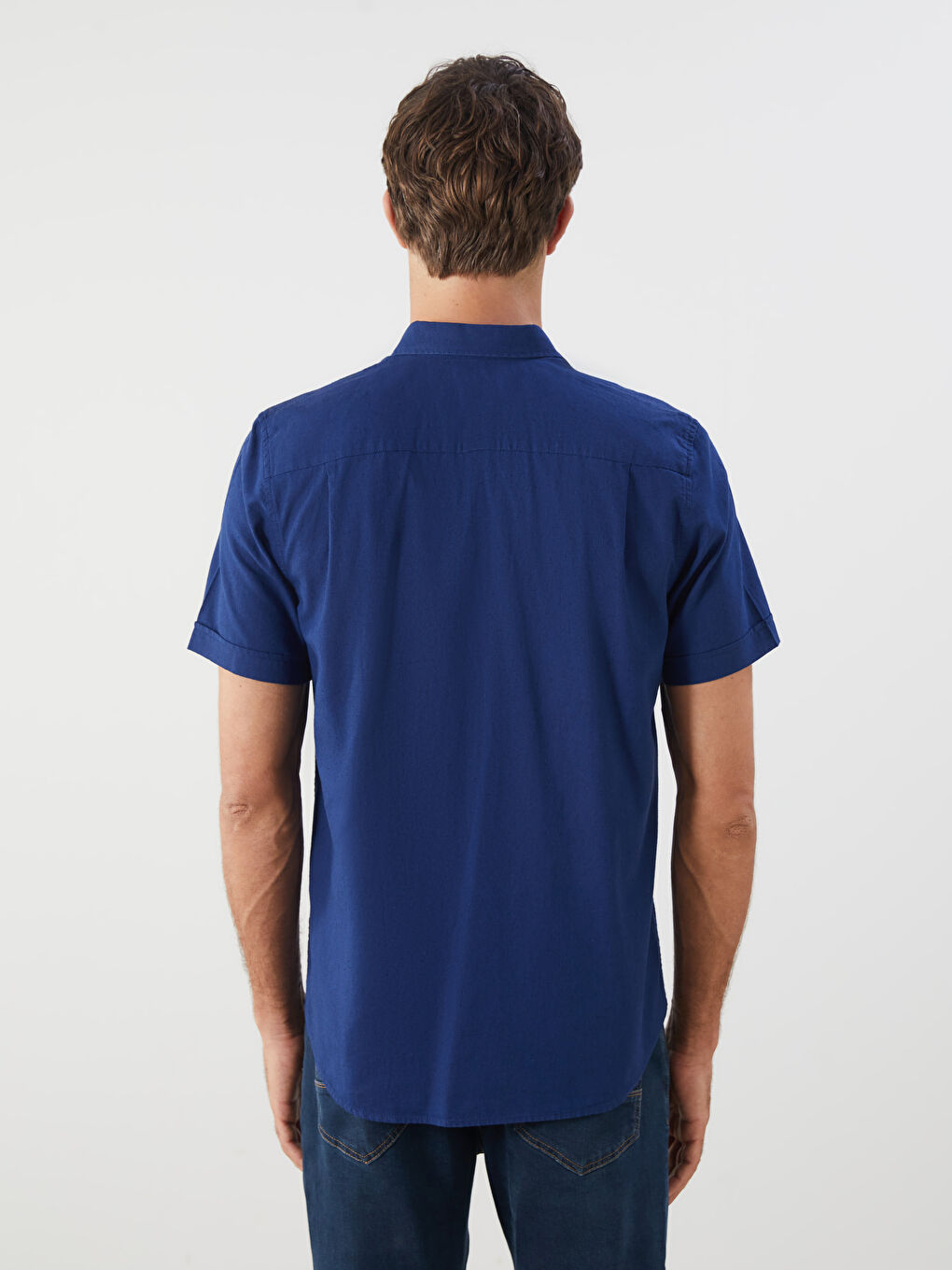 Regular Fit Linen Blend Men's Shirt -S56053Z8-HPN